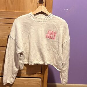 Sincerely Jules White Sweater with Pink Detail